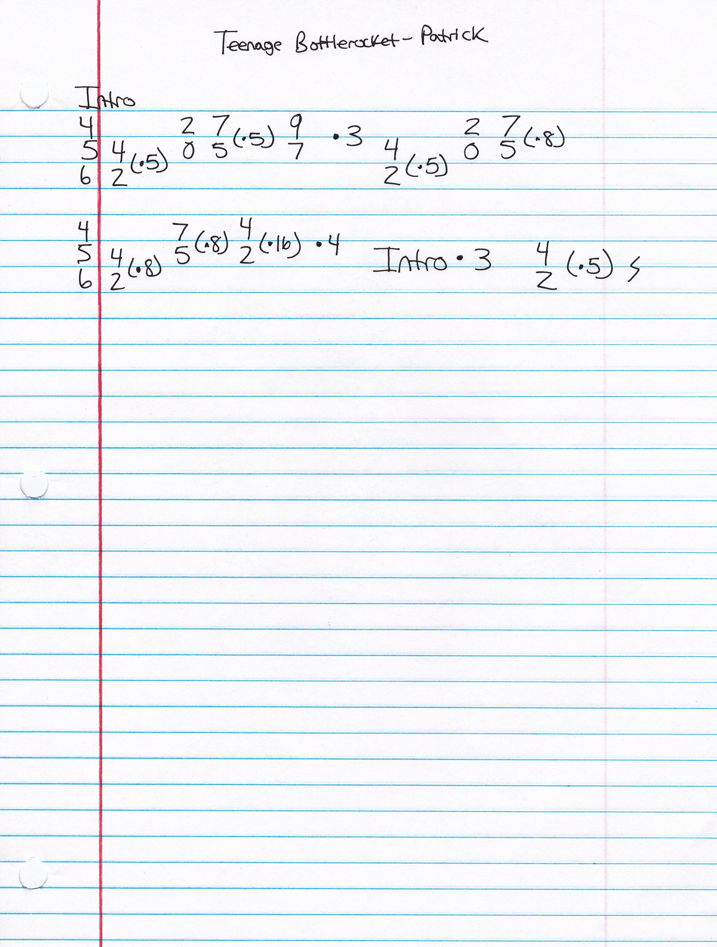 High quality guitar tab for Patrick by Teenage Bottlerocket off of the album Another Way. ***Complete and accurate guitar tab!***